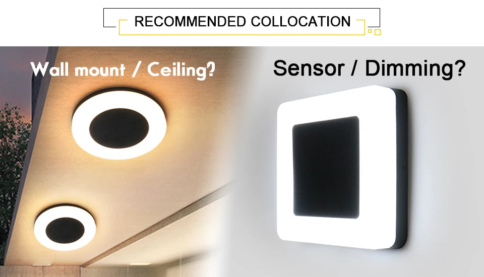 Led Porch Light, Configure your light with ease through options like wall mounting, ceiling install, sensors, and dimming.