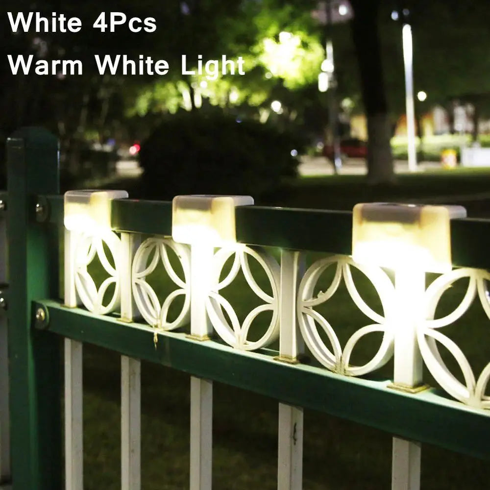 4pcs Path Stair LED Solar Light, Waterproof LED solar lights for outdoor use, perfect for gardens, yards, fences, and lawns.