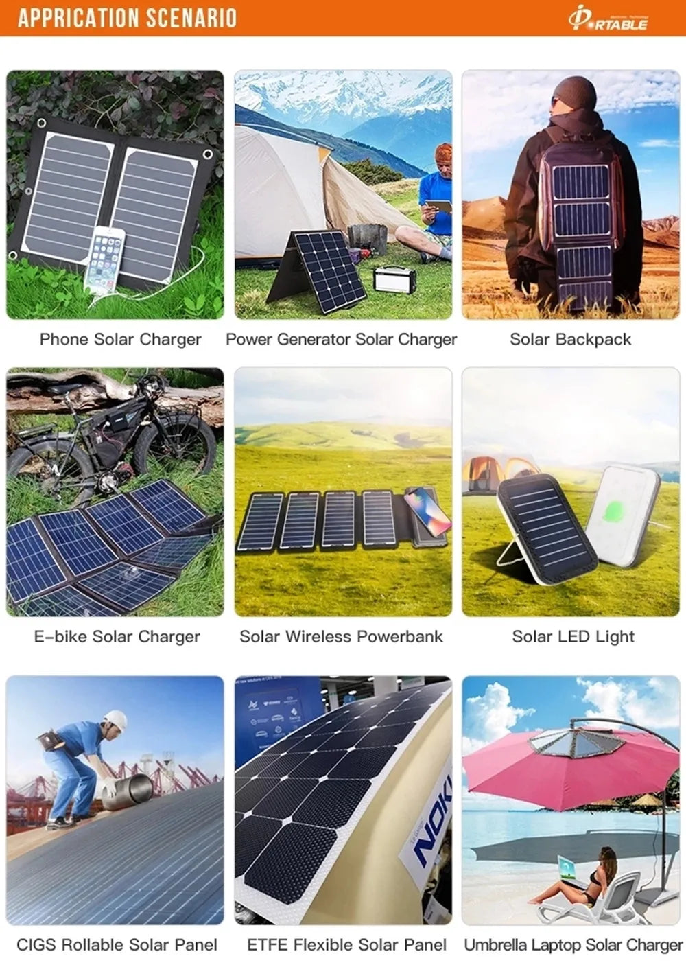 Solar Panel, Portable power solution for outdoor enthusiasts and device users.