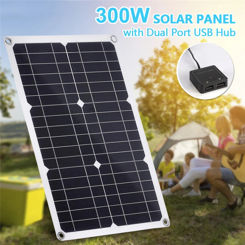 300W Solar Panel with Dual USB Ports for Fast Charging
