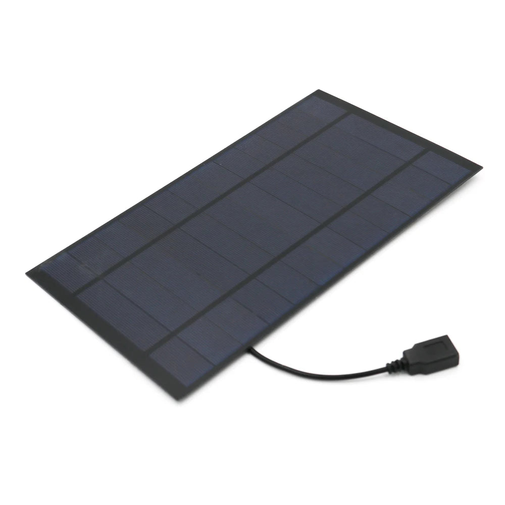 Solar Panel Specifications: Customizable, 165x285mm size, 5V 7W capacity