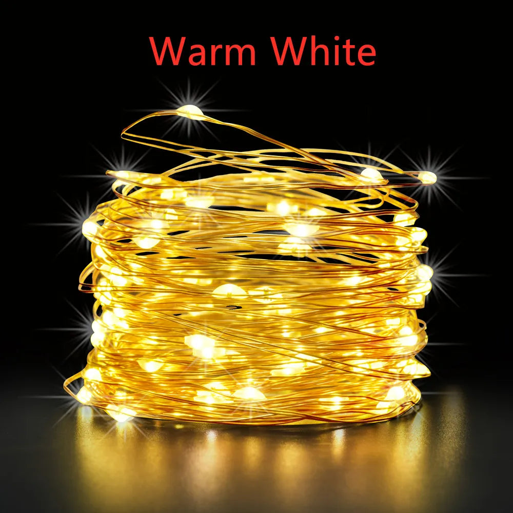 IR Dimmable 11m/21m/31m/51m  LED Outdoor Solar String Lights Solar Lamp for Fairy Holiday Christmas Party Garland Lighting Luz