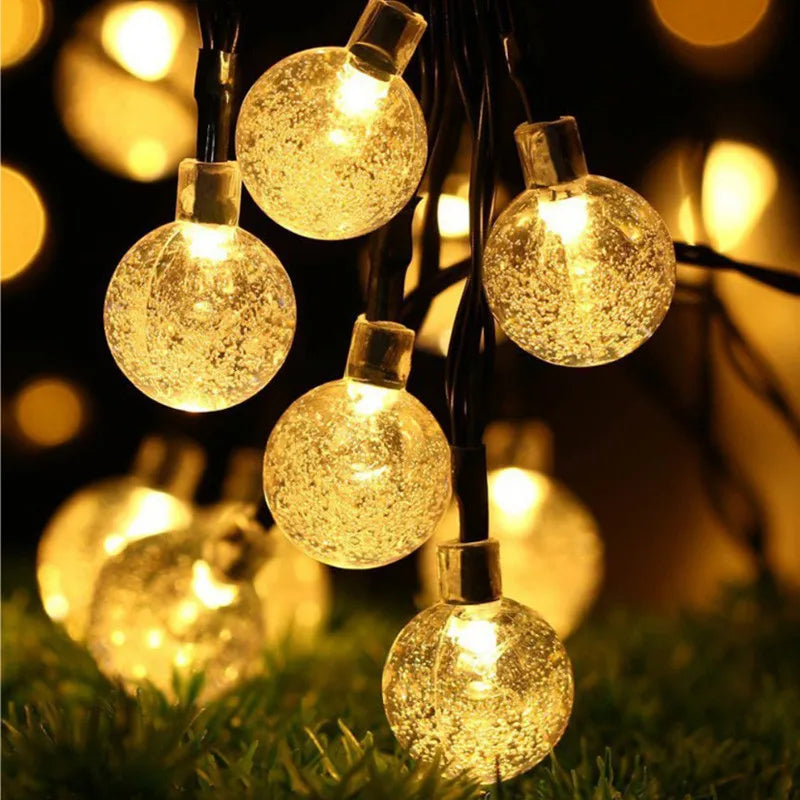 String Light, Outdoor solar lighting kit with panel, spike, and string of fairy lights.
