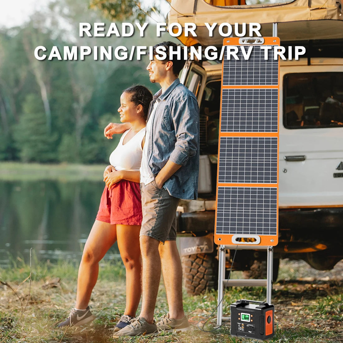 FlashFish Solar Panel, Get ready for your camping or fishing trip with this solar charger