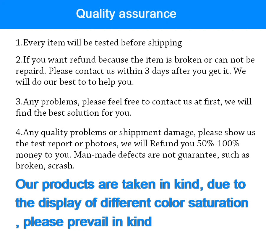 Solar Light, **Quality Assurance**