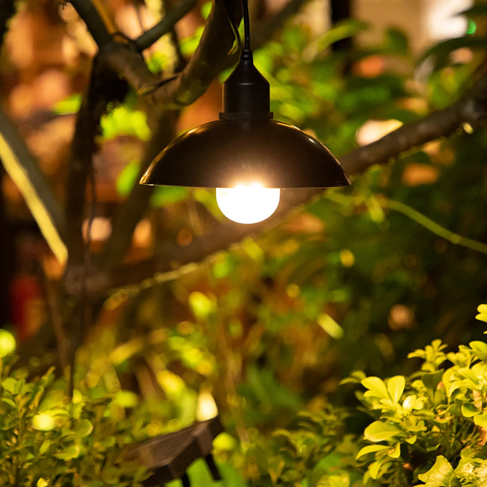 Solar Lamp Outdoor Garden Light, Solar-powered outdoor lamp provides soft warm light for over 20 hours without electricity.