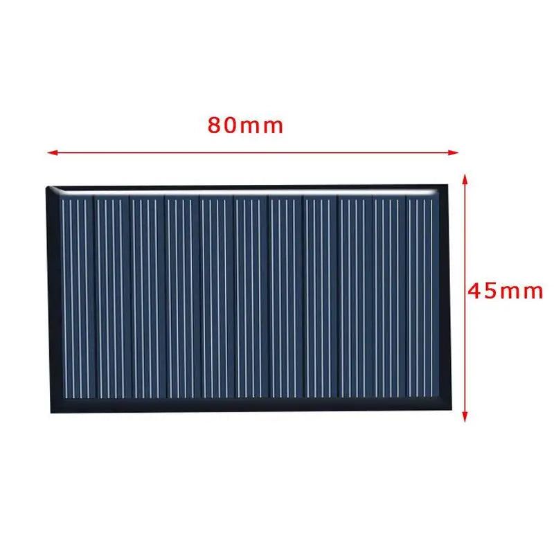 80x45mm 5V 75mA Solar Panel, Solar panel for DIY projects, 5V output, 75mA current, polycrystalline silicon material.