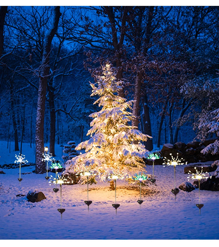 Outdoor Solar LED Firework Fairy Light, Install and angle solar panel to maximize direct sunlight exposure.