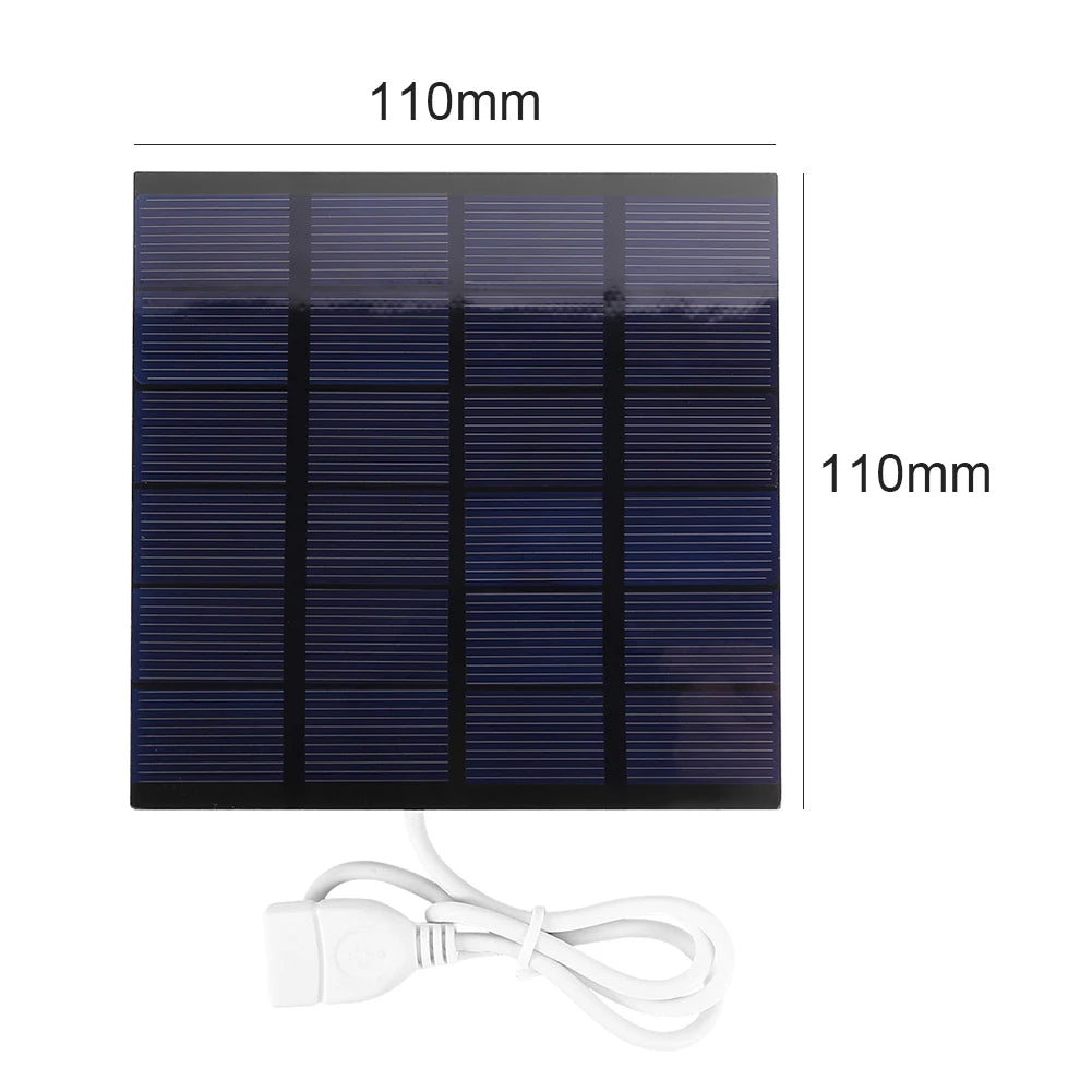 USB Solar Panel, Portable solar charger for outdoor use, perfect for hiking or camping.