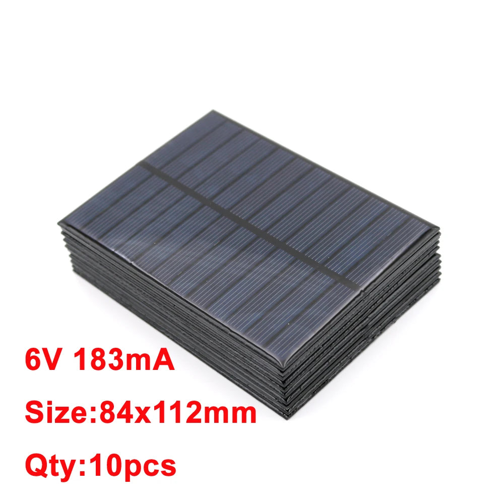 10PCS X DC Solar Panel, Customizable solar cell with specifications unknown except for size, origin, and quantity.