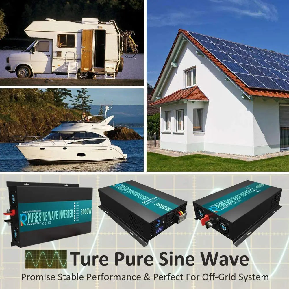 Pure Sine Wave Inverter, Stable performance for off-grid systems with Pure Sine Wave technology.