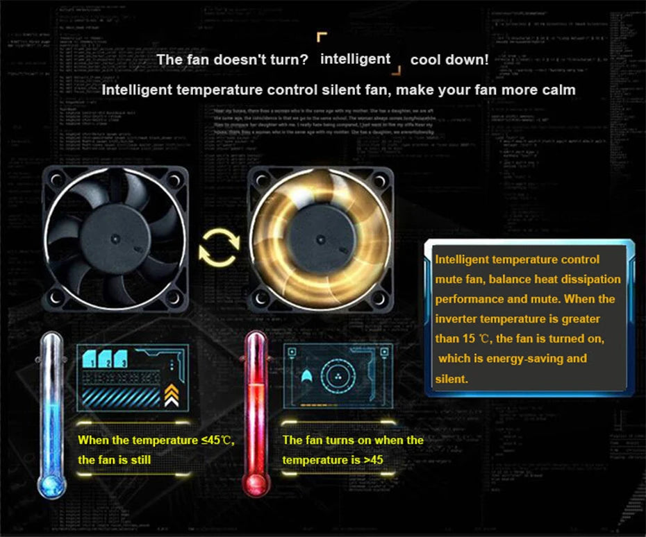 Inverter converts solar power to AC, 12-48V input, 220V output, remote control and switching power supply.