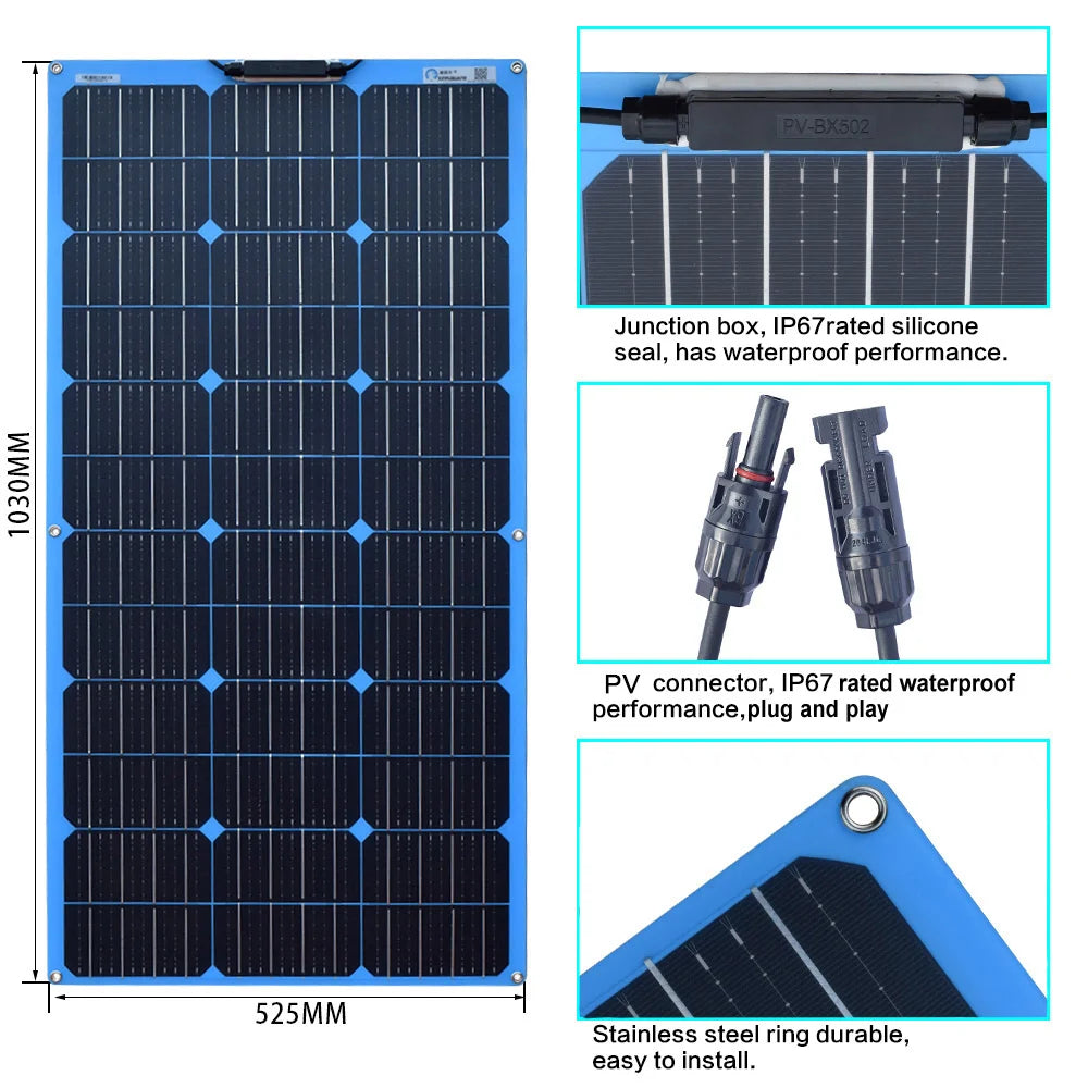100w 200w 300w 400w Flexible Solar Panel, 100w 200w 300w 400w Flexible
