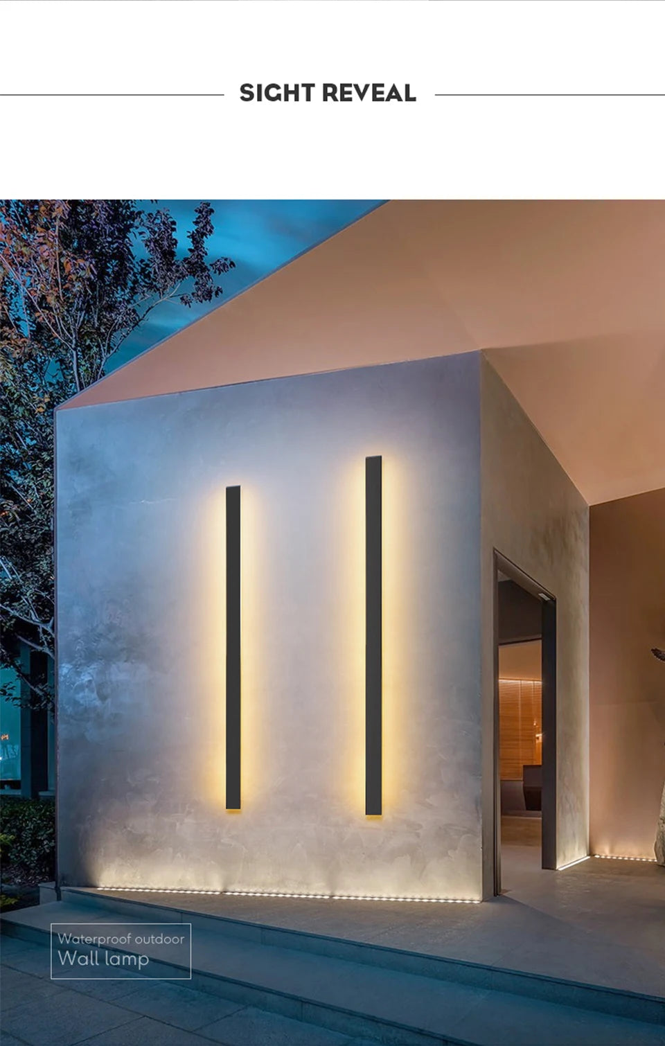 Reveal waterproof outdoor wall lamp