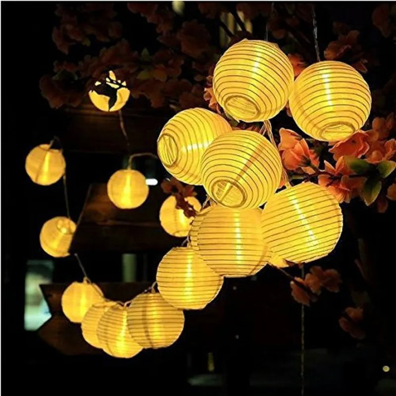 Solar Garland Lantern Festoon Fairy Led Light, Color variation due to lighting conditions; minor differences expected.