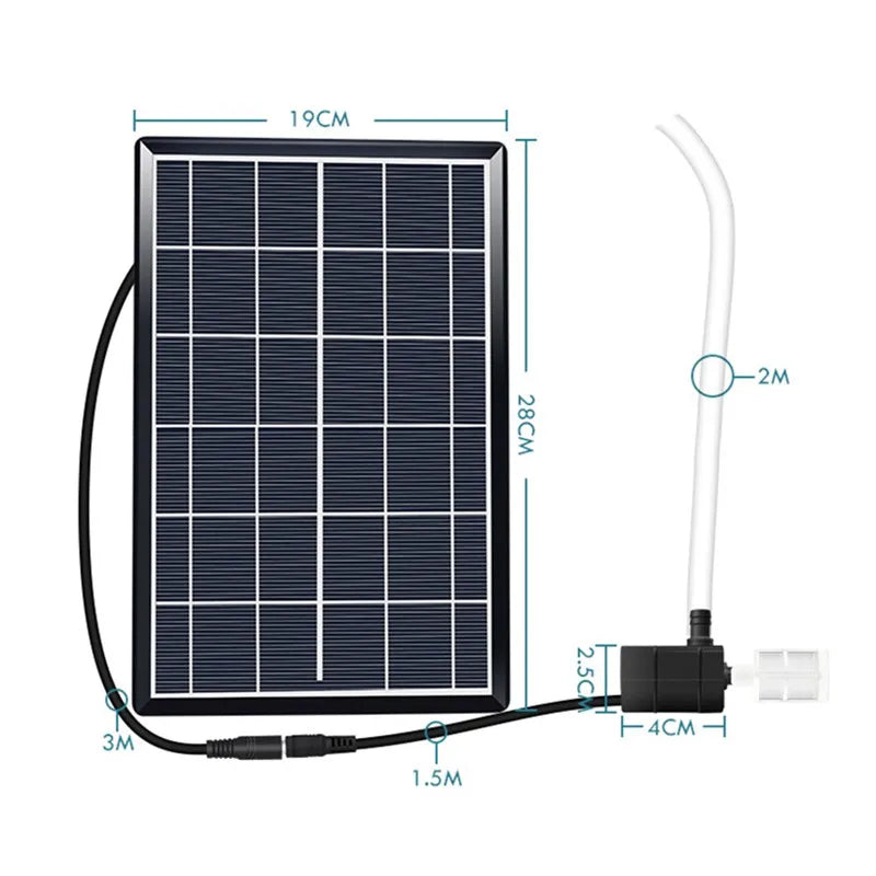 12V 5w Solar Pump Kit /9V 6W 10W Solar panel, Solar-powered pump for wells with 6/10W panels and 12V, 5W pump; suitable for sunny areas.