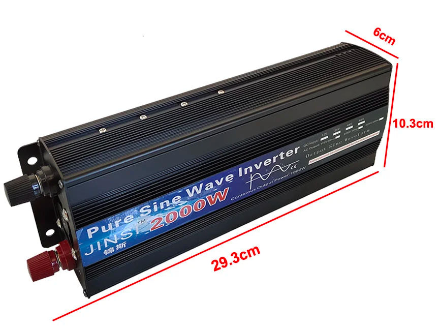 Pure Sine Wave Inverter, Power inverter converts DC power to pure sine wave AC for home or car use with solar energy.