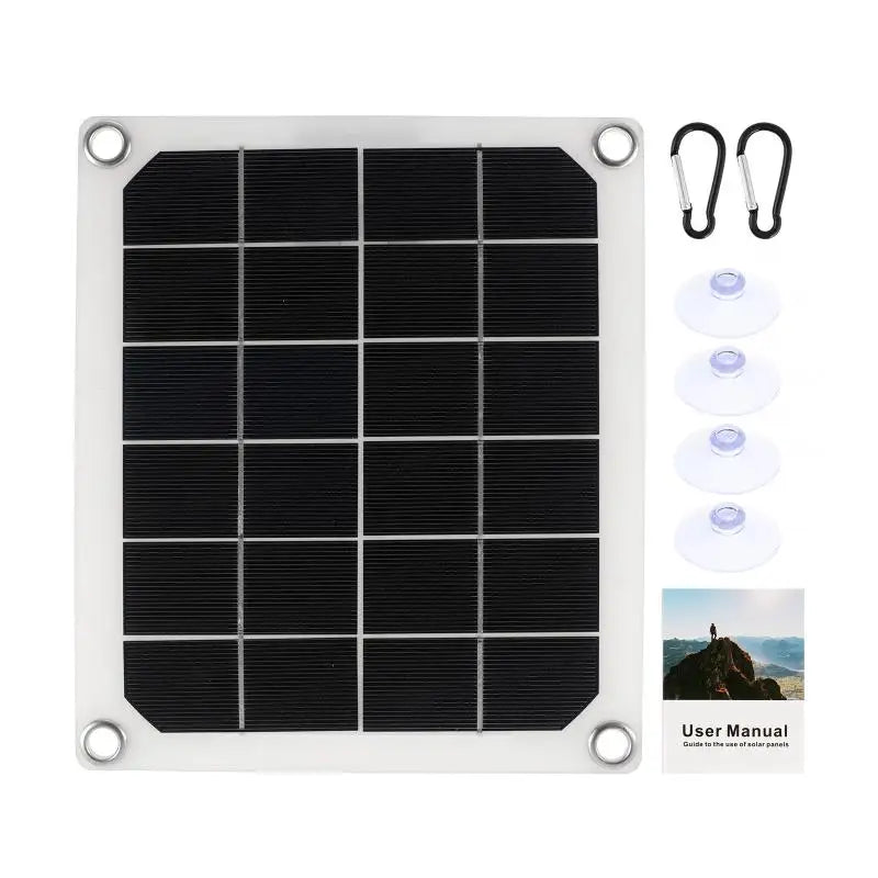 User Manual for 50W Solar Panel, portable charger for dual USB ports and phone devices.