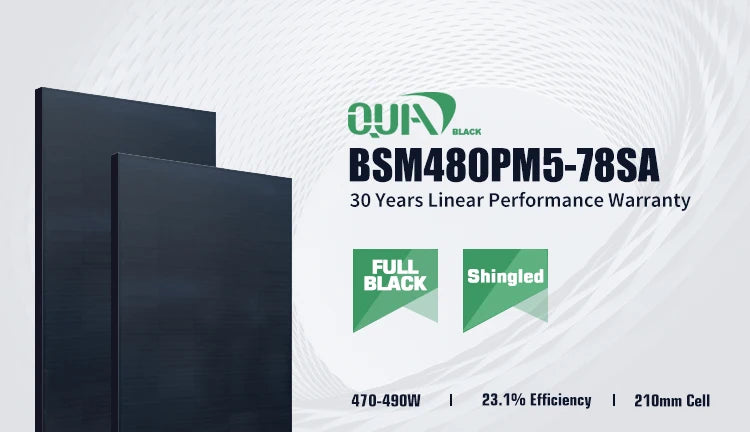 Bluesun 480W Solar Panel: High-efficiency module with 96 cells and 30-year warranty.