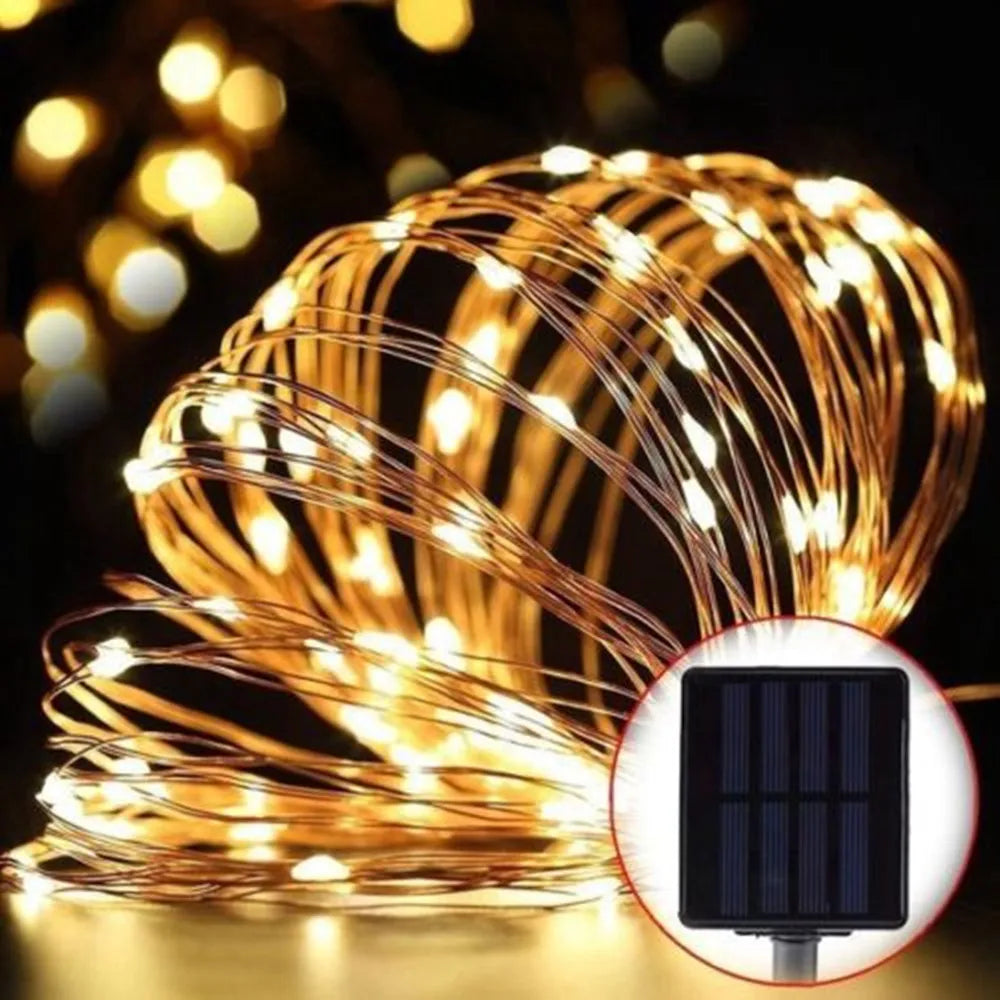 LED Solar Light, OKAL RED EAST Solar-Powered LED String Lights with Warm/Cold White/Multicolor Options