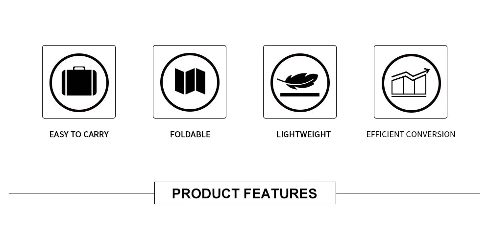 Portable Solar Panel: Lightweight, foldable, and efficient, ideal for outdoor use.