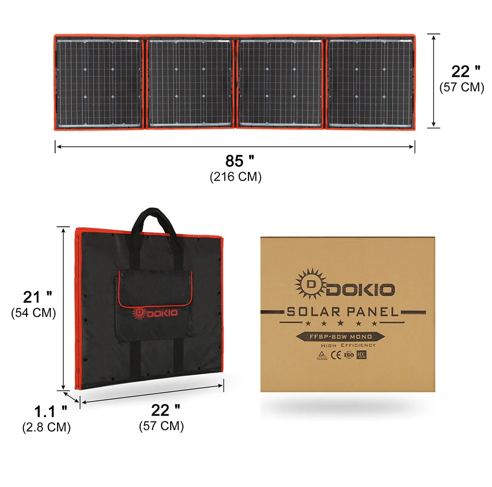 Dokio Flexible Foldable Solar Panel, Experienced solar panel manufacturer with over 10 years' history and multiple international certifications.