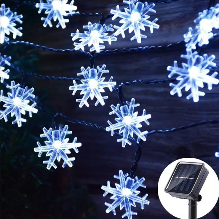 18 Styles Solar Garlands light, Solar-powered fairy lights with 18 styles, 5-12m long, ideal for outdoor decor, featuring peach-colored flowers and lamp-like shapes.