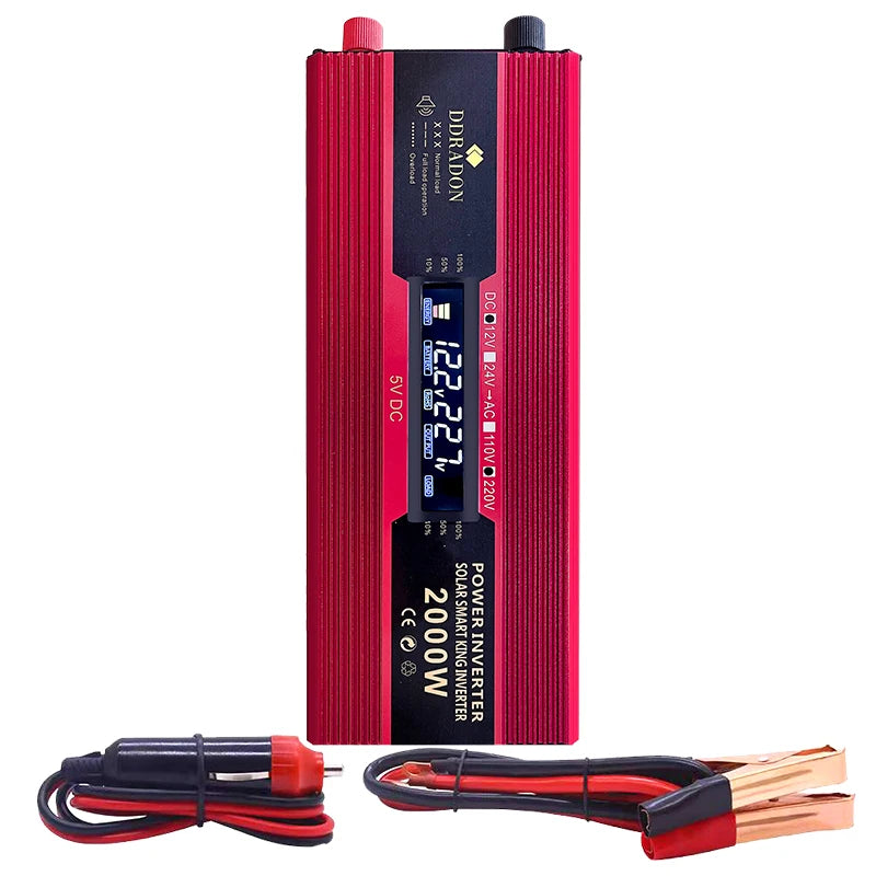 Car Power Inverter, European-style car adapter: 400W, 220V, 50Hz output, 12V input, 0.9 efficiency, CE certified.