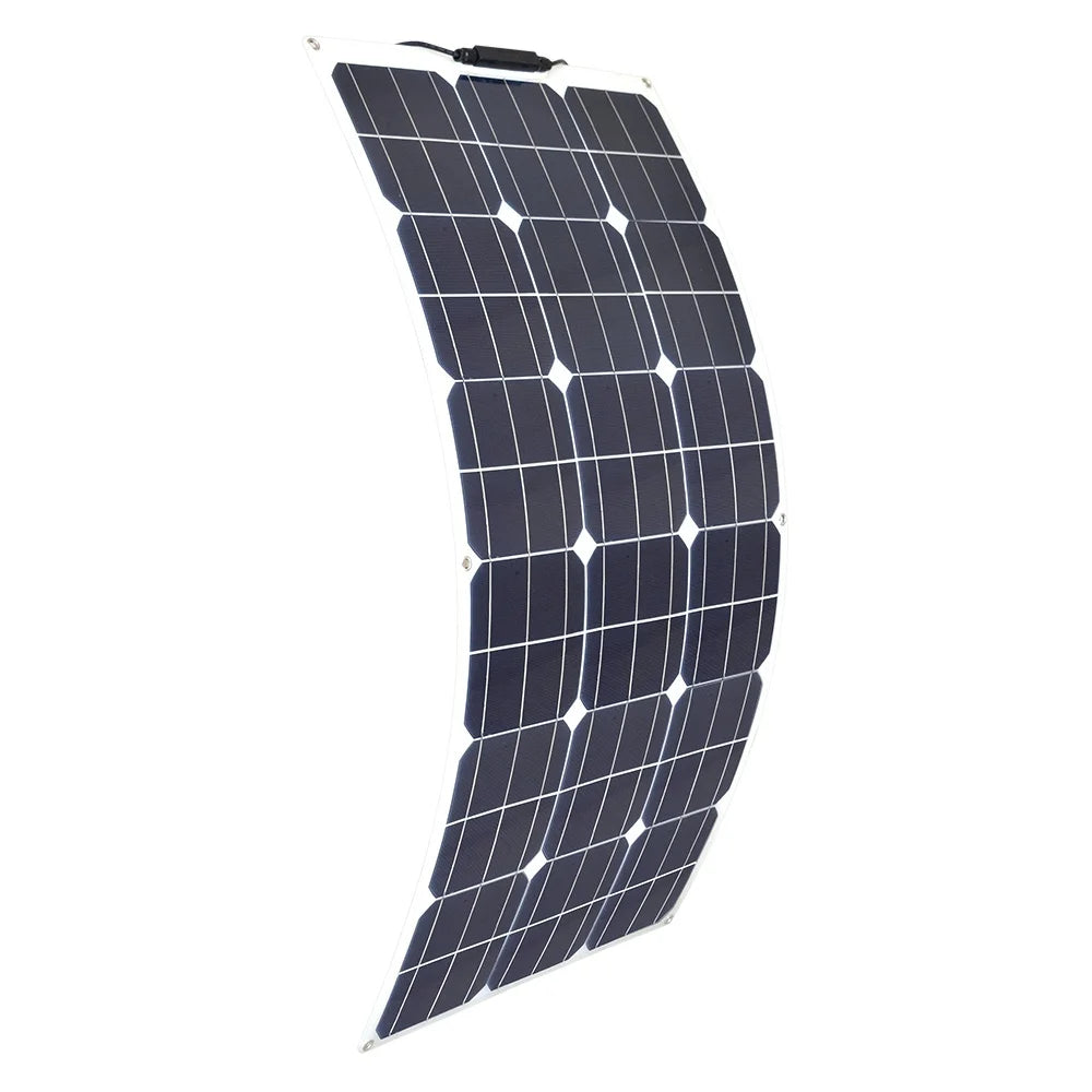 100w 200w 300w 400w Flexible Solar Panel, Includes one cable with an alligator clip for easy connection to your battery.
