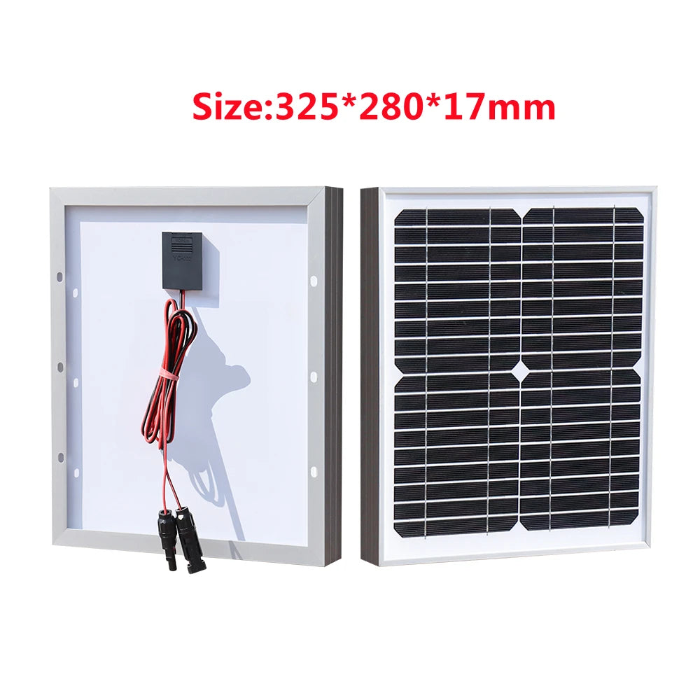 10W Rigid Solar Panel, Solar panel for camping/RV/yacht/street lighting, charging 12V batteries.