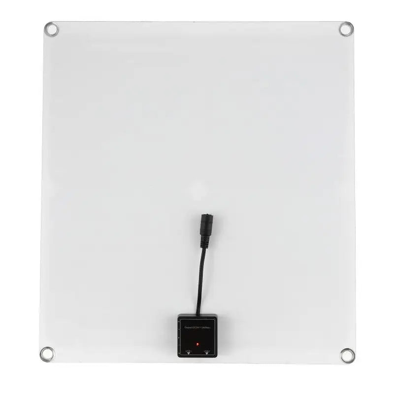 18V 100W Solar Panel, Features dual USB ports for simultaneous charging of devices via standard USB cables.