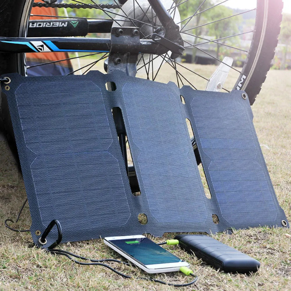 ALLPOWERS Solar Panel, Portable solar panel charger with waterproof rating, compact design, and lightweight construction.
