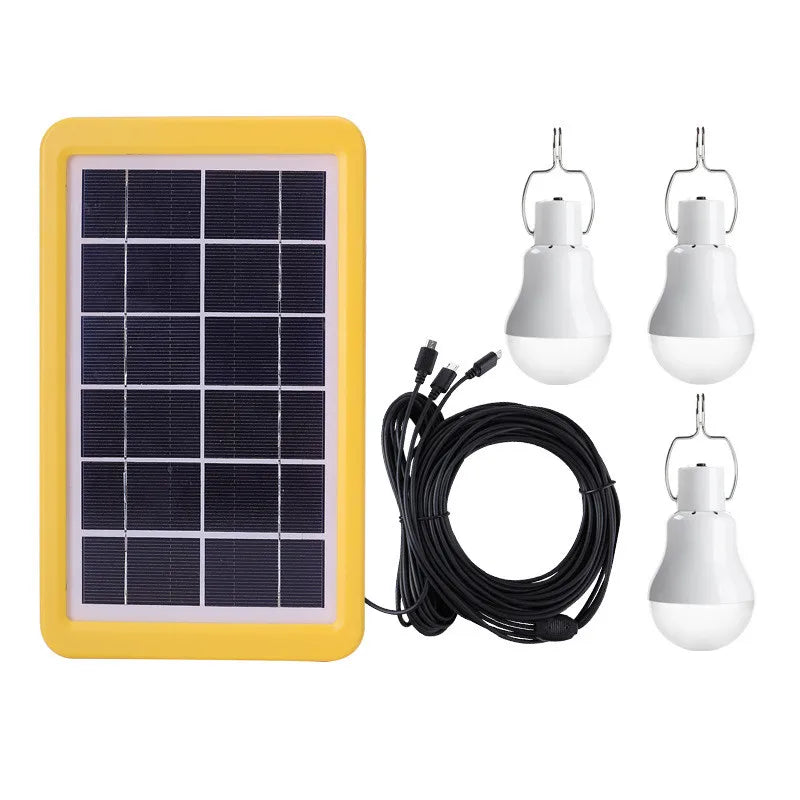 Waterproof solar light bulb with hook, ideal for outdoor use in gardens and courtyards.