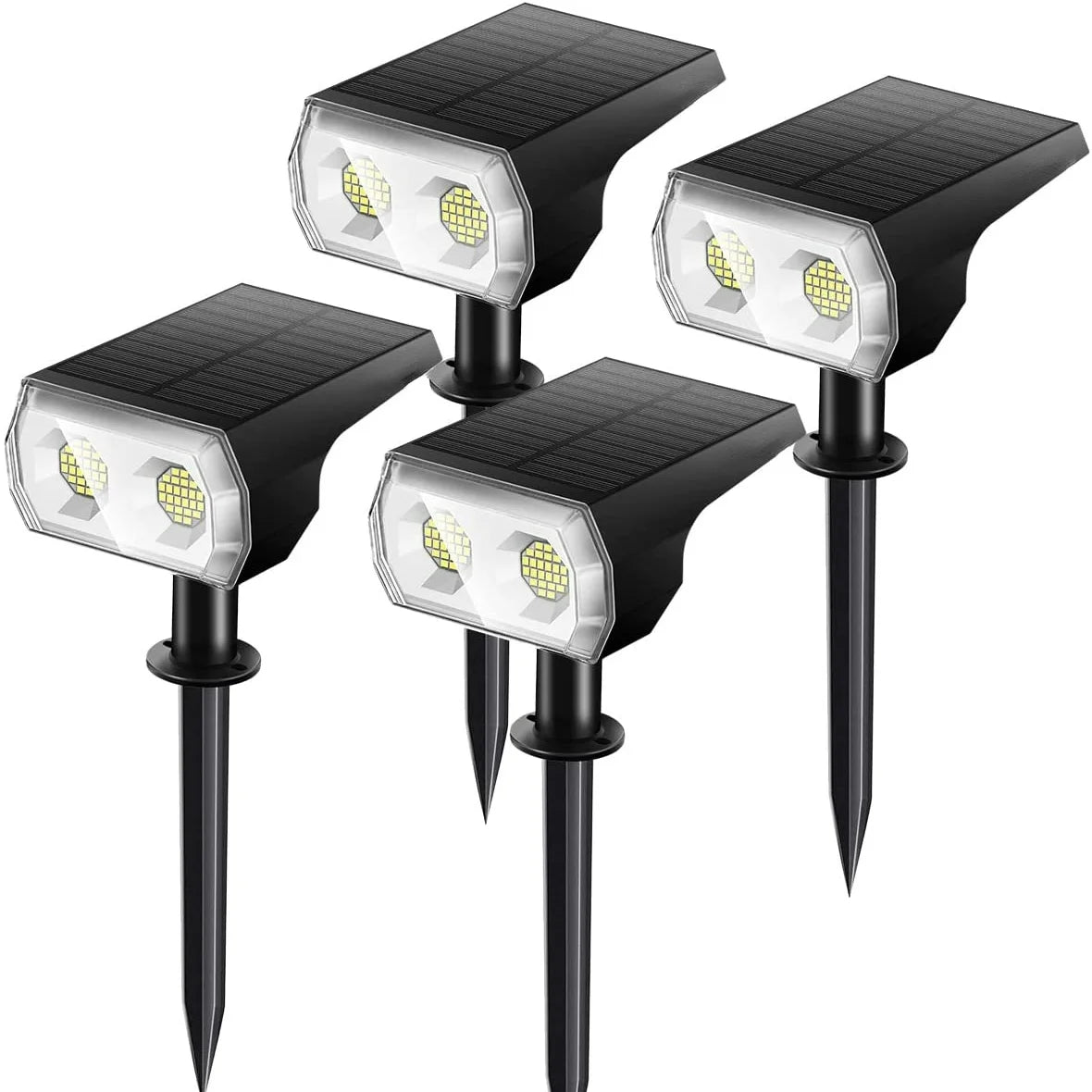 48 LEDs Solar Light, Waterproof wireless solar spotlights with 48 LEDs for outdoor illumination.