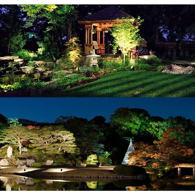 LED COB Garden light, Lawn lamp with adjustable optical power, beam angle, and lumens; suitable for outdoor use.