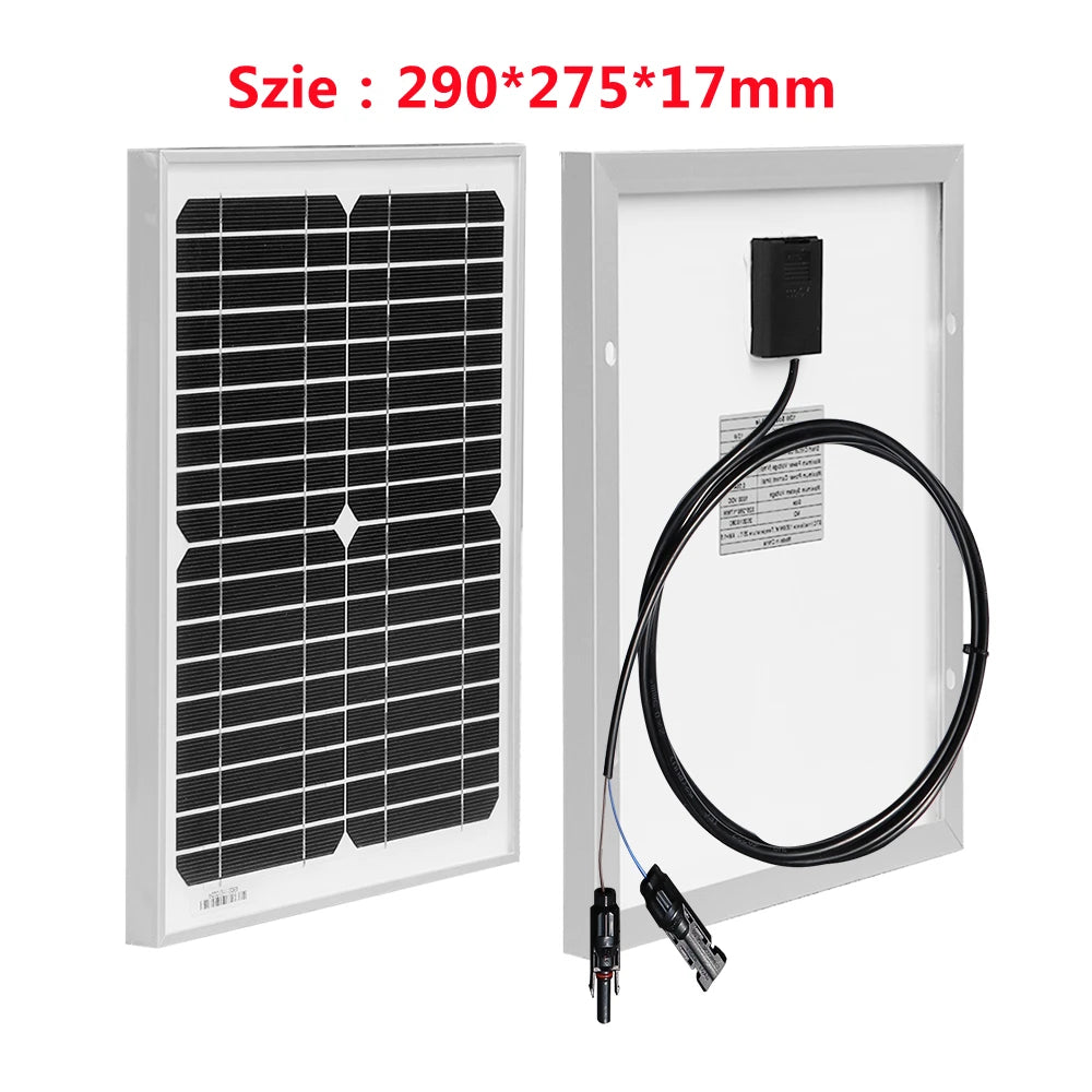 10W Rigid Solar Panel, Off-grid lighting solution for camping, RVs, yachts, and streets, compatible with controllers and batteries.