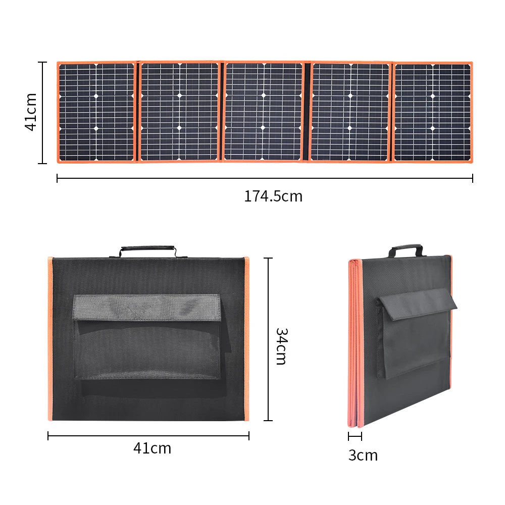 100W 80W 60W 40W Foldable Solar Panel, Compact, portable solar panel kit with charging capabilities, perfect for outdoor adventures.