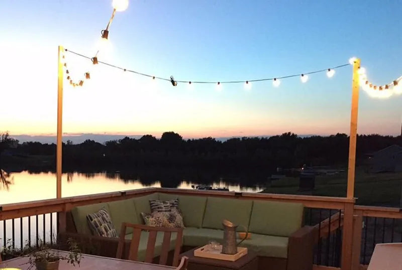 LED G40 Solar Garland LED Filament String Light, Packaging contents: Two retro string lights with bulbs and spare bulbs.