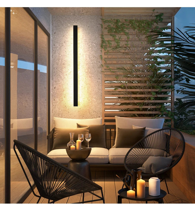 Waterproof LED long wall light, Industrial-grade service life with over 50,000 hours of reliable operation.