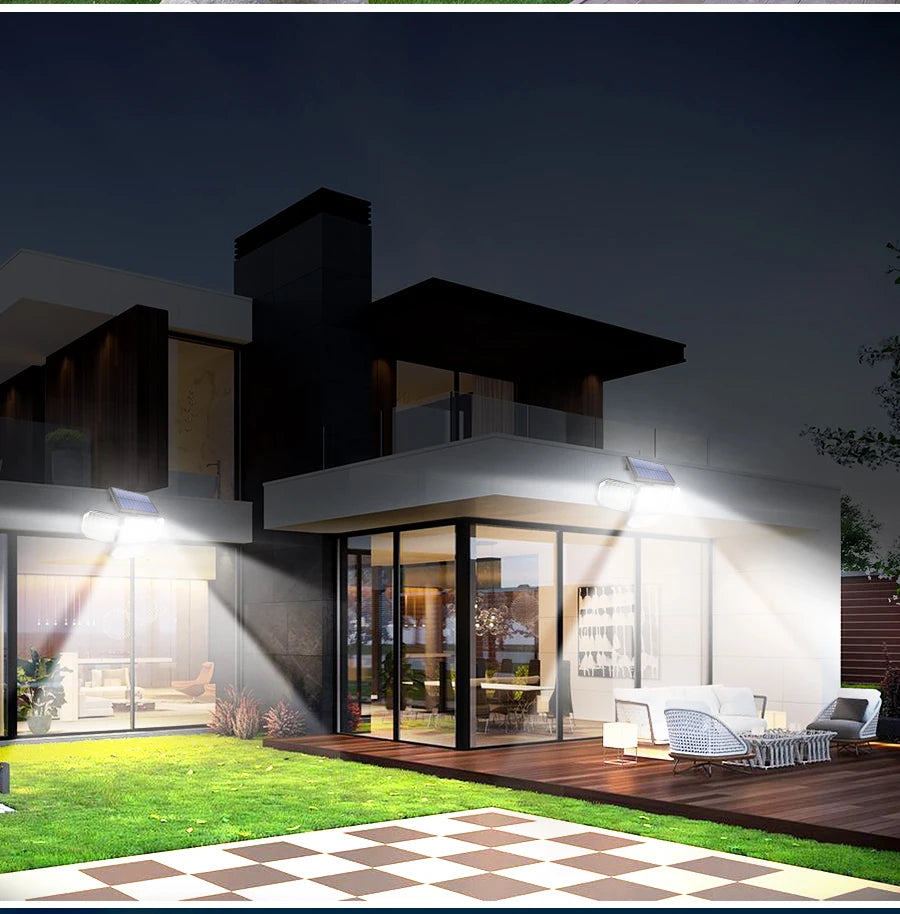 Solar Light, Solar panel, battery, and LEDs with waterproof IP65 rating and ABS material.