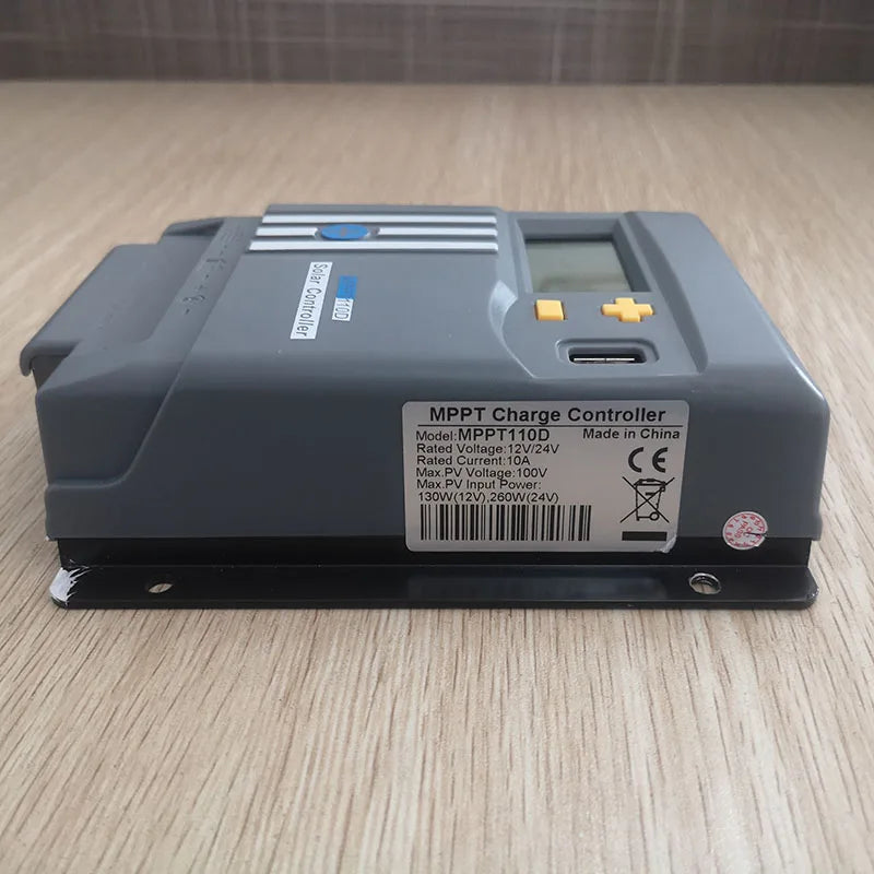 10A MPPT Solar Charge Controller, MPPT Charge Controller with 12V/24V rating, dual USB ports, and 24-hour battery life indicator from China.