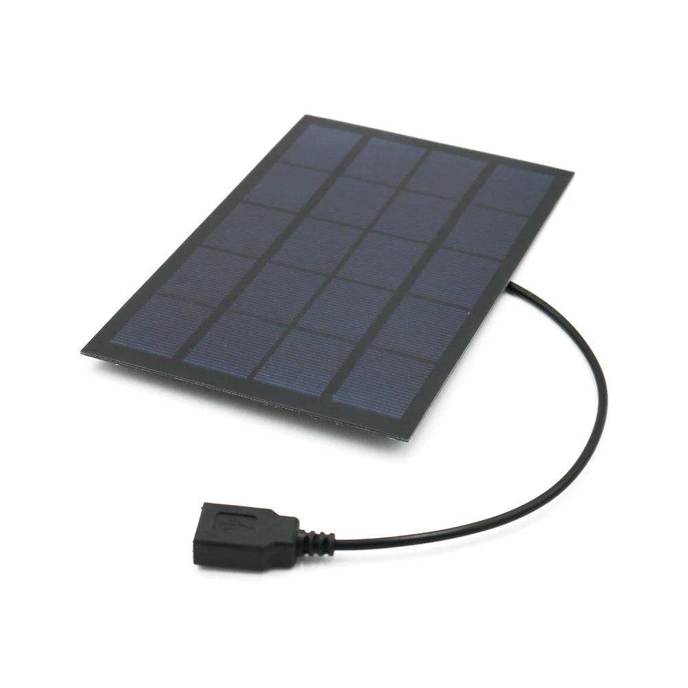 This solar charger requires a separate voltage regulator module to convert DC power to charge your mobile phone.