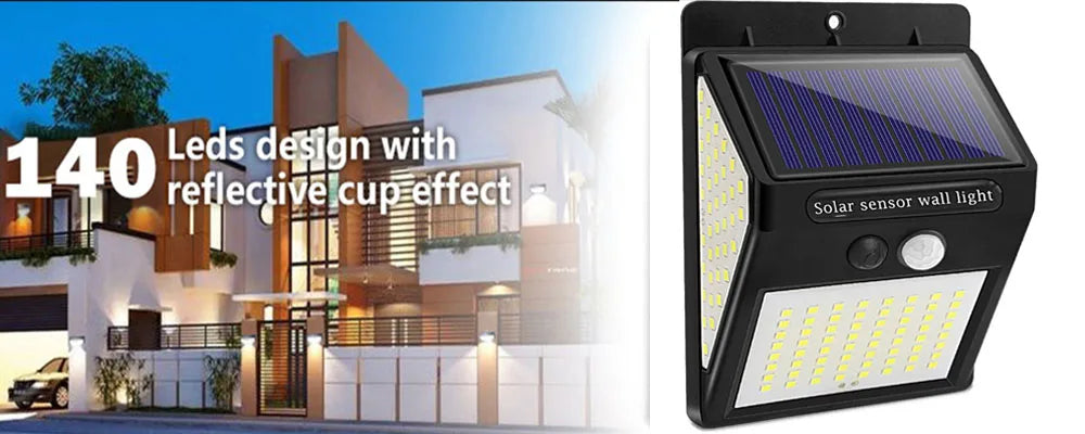 Solar-powered LED lights with automatic sensing for warmth and brightness.