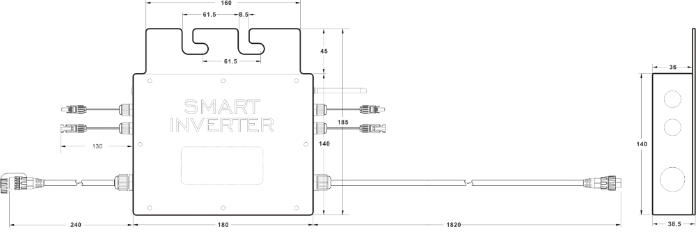 Waterproof design with high-performance MPPT tracking and auto-lock feature, ideal for indoor installation.