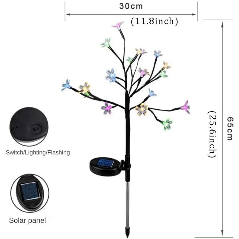 20LED Solar Lamp Solar Garlands Light, 11.8-inch solar panel with switch for lighting or flashing.