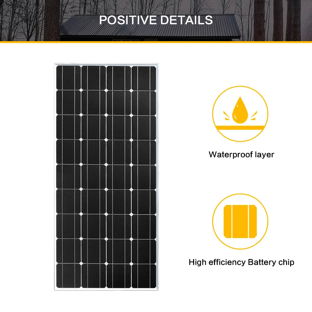 300W Solar Panel, Waterproof design ensures durability, while high-efficiency battery chips maximize power output.