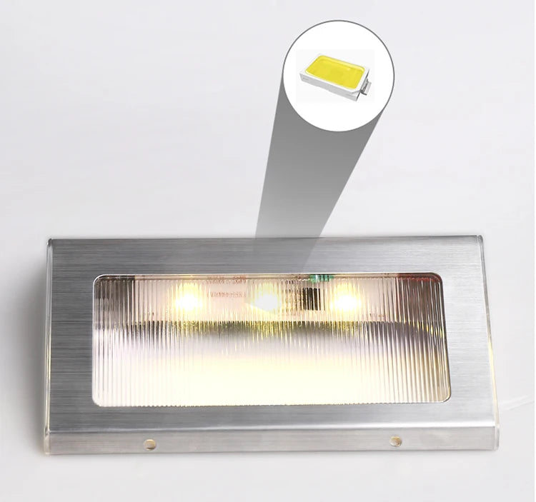 2pcs Solar Step Light, Waterproof solar-powered step lights for garden paths with LED night lighting and rechargeable batteries.