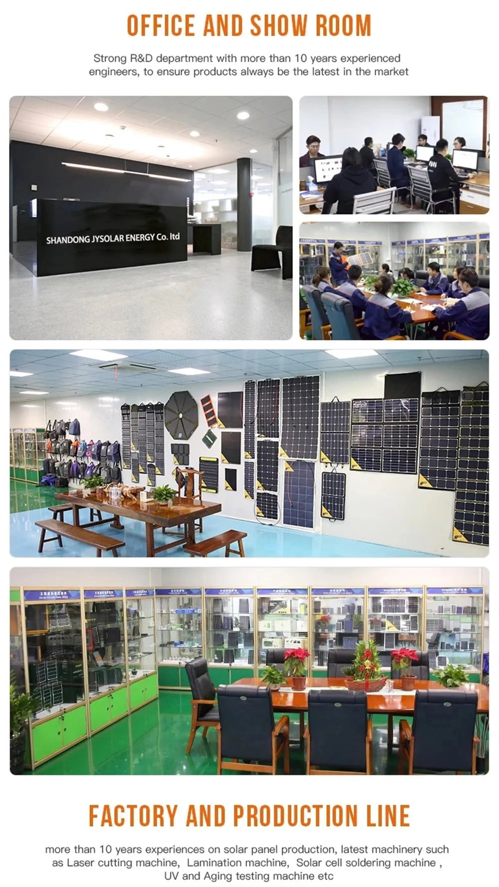 Solar Panel, Jysolar Energy: Strong R&D department with 10+ years solar tech expertise; factory with state-of-the-art machinery.