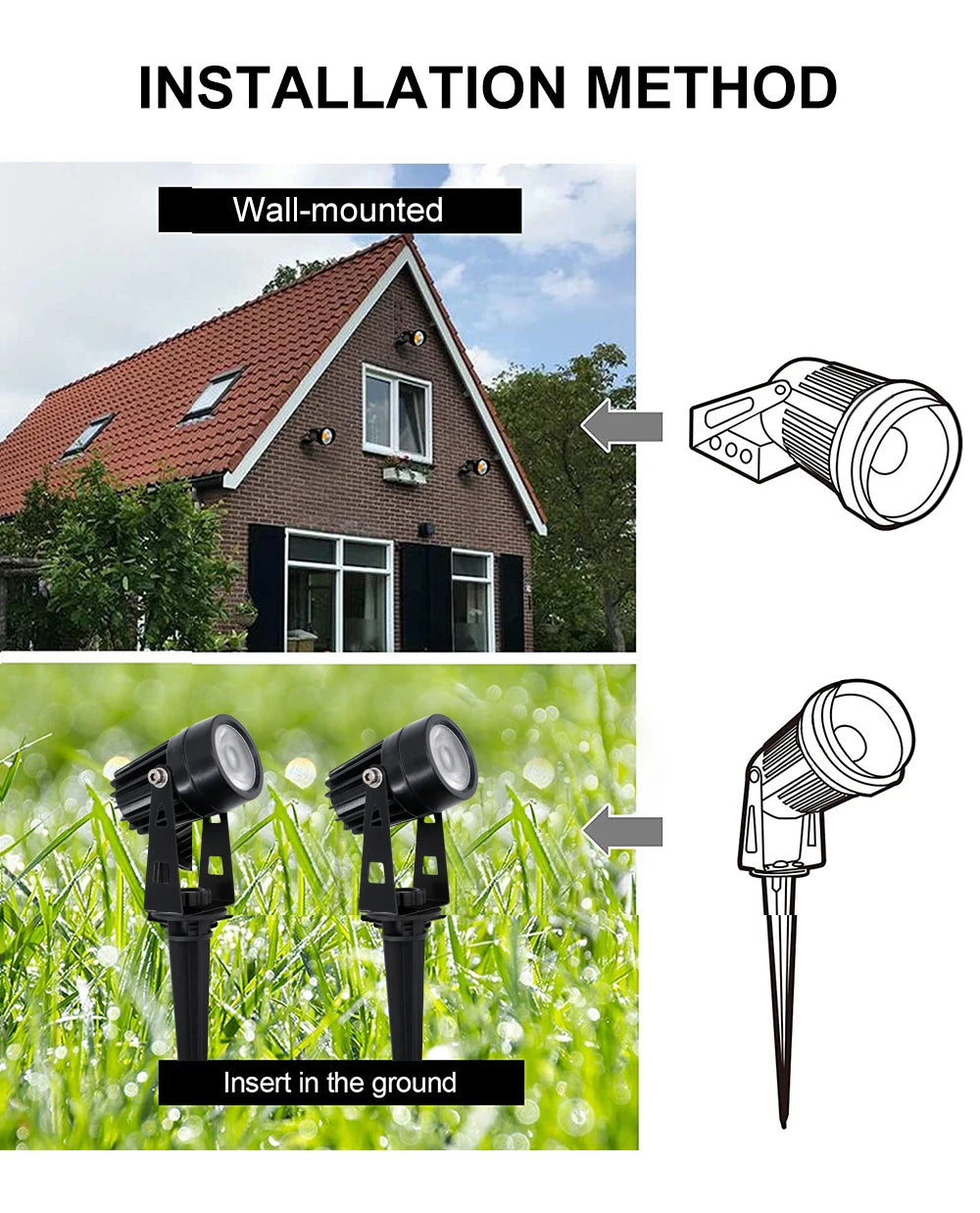 1 TO 4 RGB Outdoor Solar Landscape Light, Seamless solar-powered landscape lighting with easy installation options.