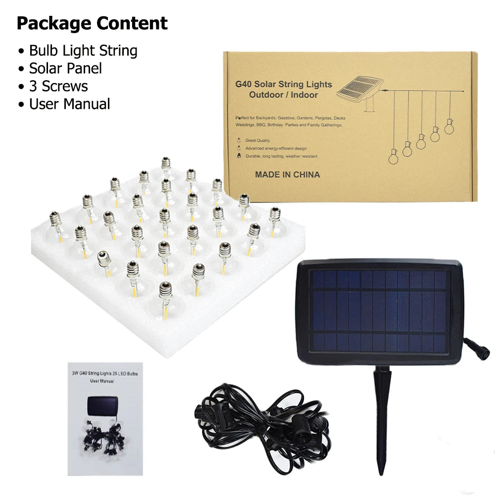 Solar Light, Solar lamp with string lights and accessories for outdoor/indoor use, perfect for decorating or lighting.